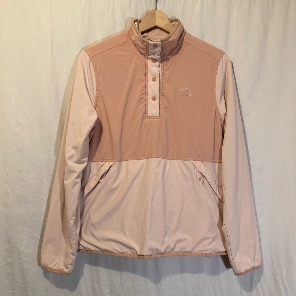 The North Face Mountain Snap Sweatshirt Pullover Pink Womens Medium
